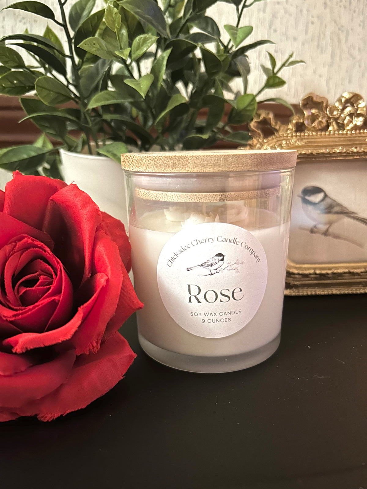 Rose 9oz hand-poured soy wax candle | non-toxic