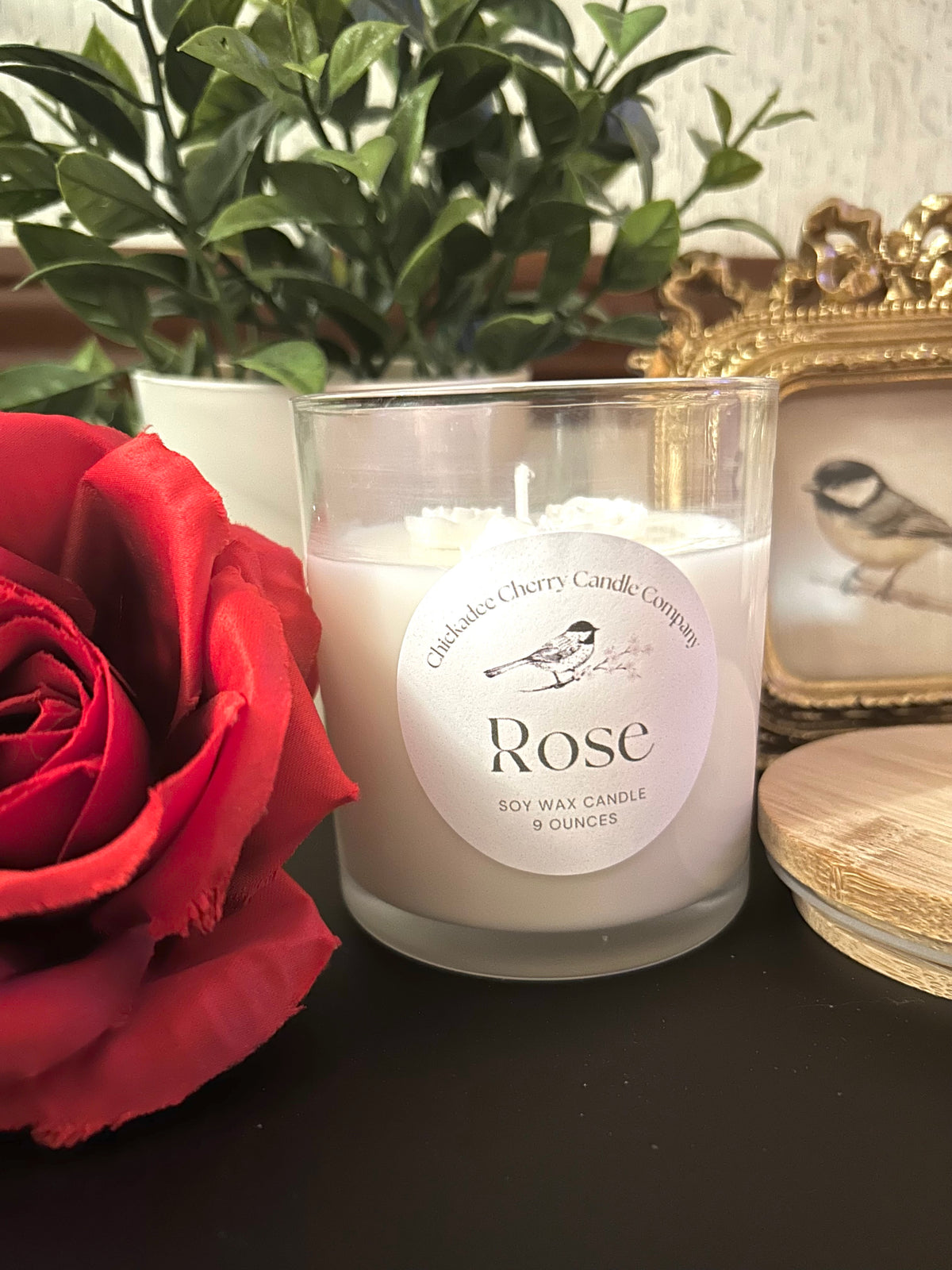 Rose 9oz hand-poured soy wax candle | non-toxic