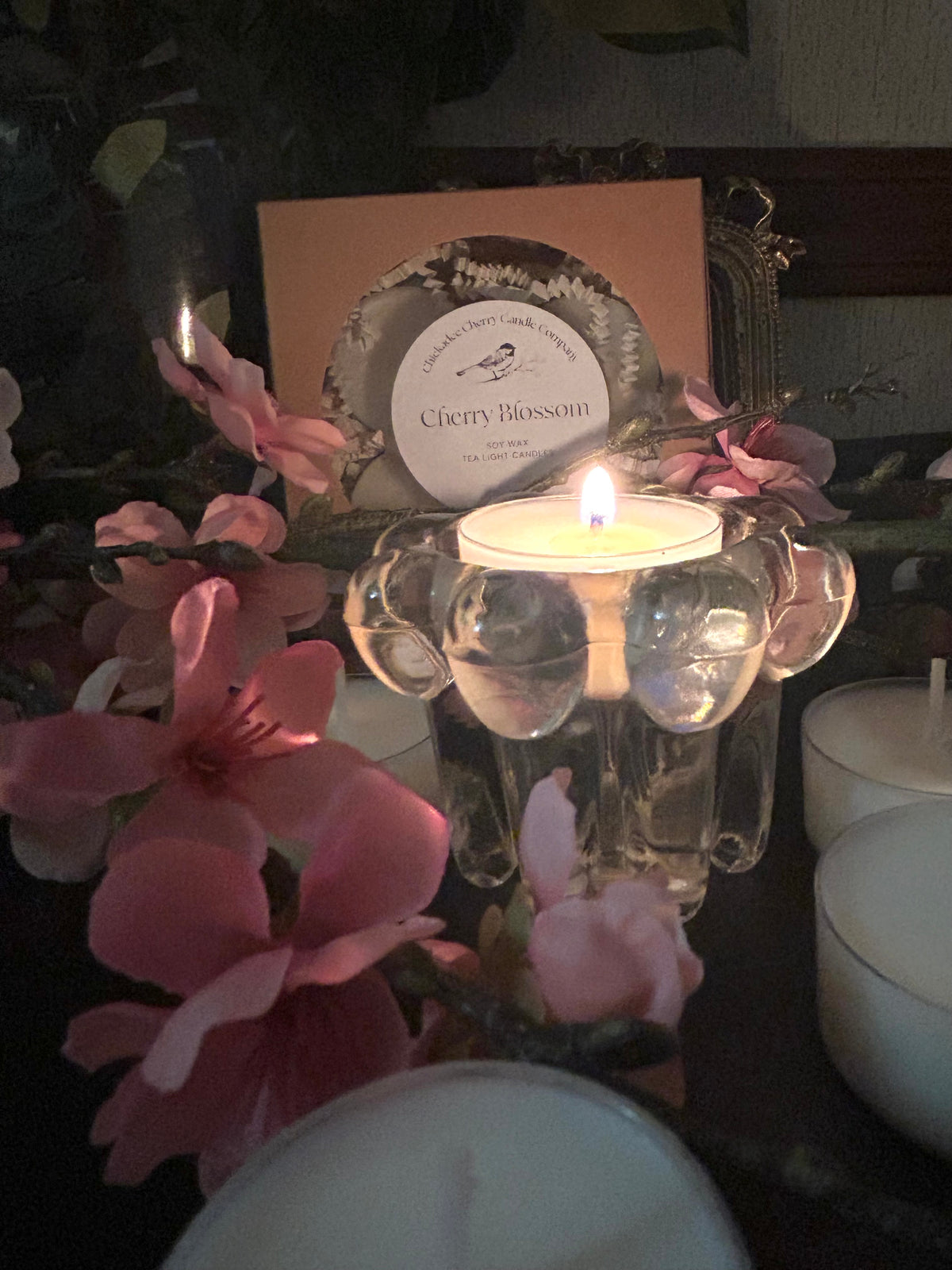 Cherry Blossom  hand-poured soy wax tealight candles | non-toxic