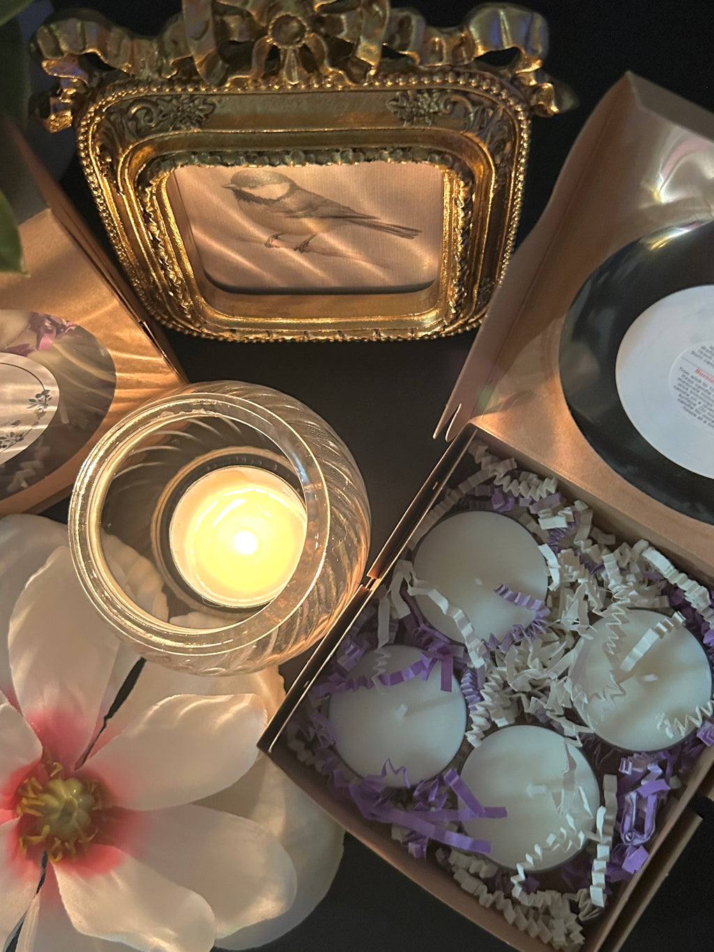 Black Raspberry and Magnolia  hand-poured soy wax tealight candles | non-toxic