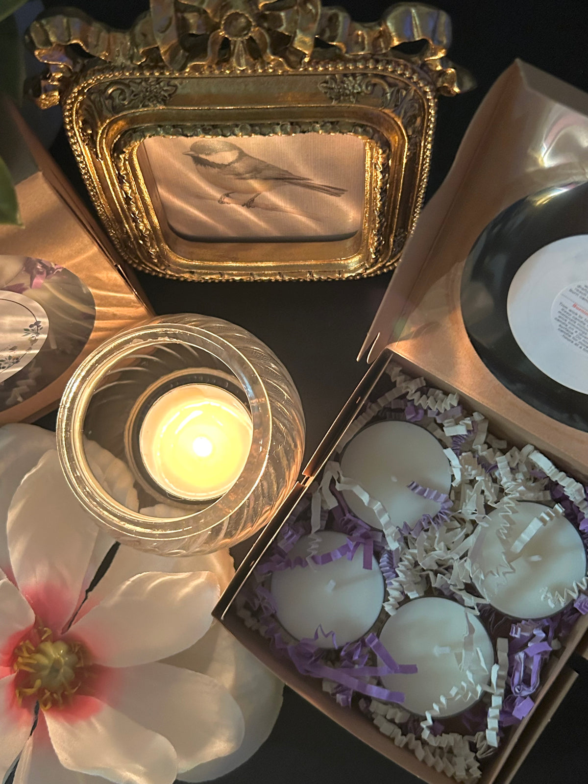 Black Raspberry and Magnolia  hand-poured soy wax tealight candles | non-toxic