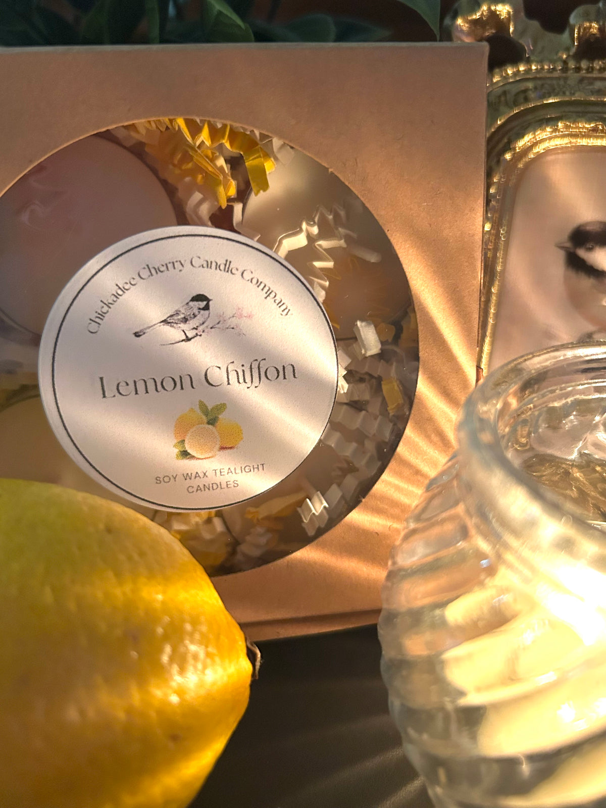 Lemon Chiffon hand-poured soy wax tealight candles | non-toxic